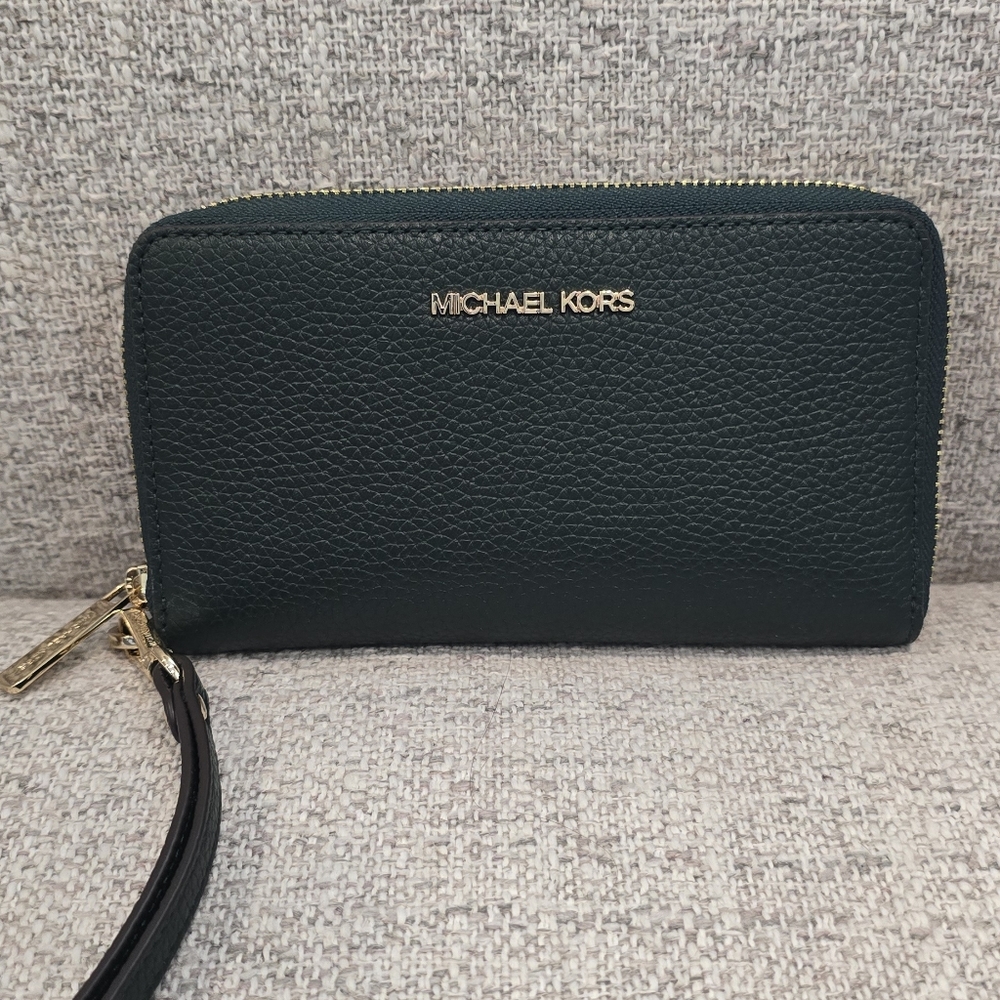 Michael Kors Dark Green Leather Wallet